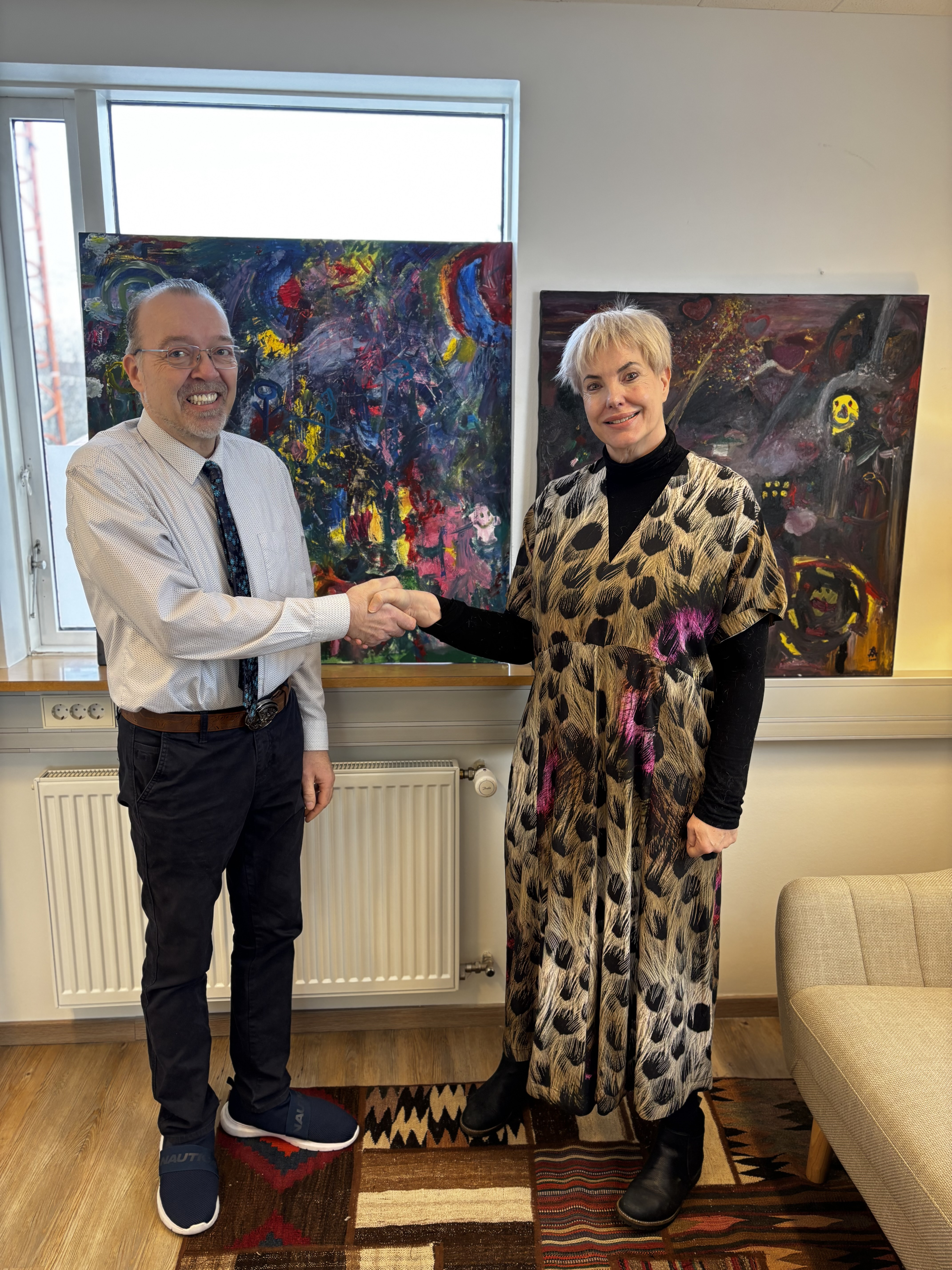 Davíð Art og Laufey sviðsstjóri Fjölskyldusviðs