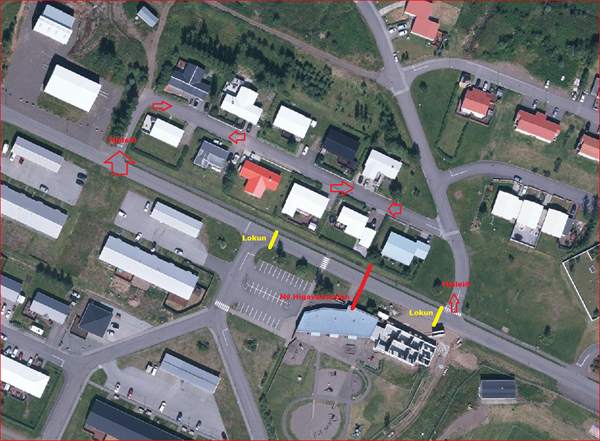 Lokun fyrir heita vatnið á Eskifirði
